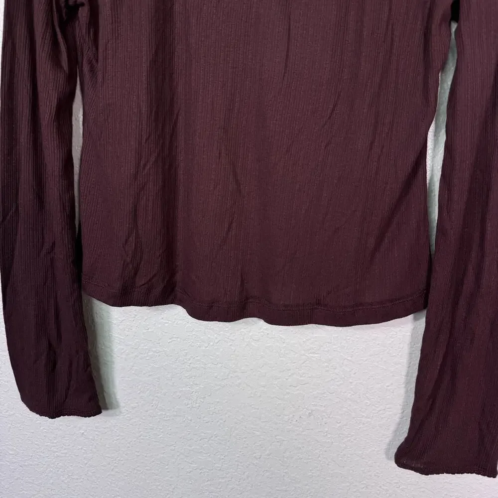 Free People Intimately Top Womens XL Only You Long Sleeve Lace Ribbed Layer NEW - Picture 5 of 9